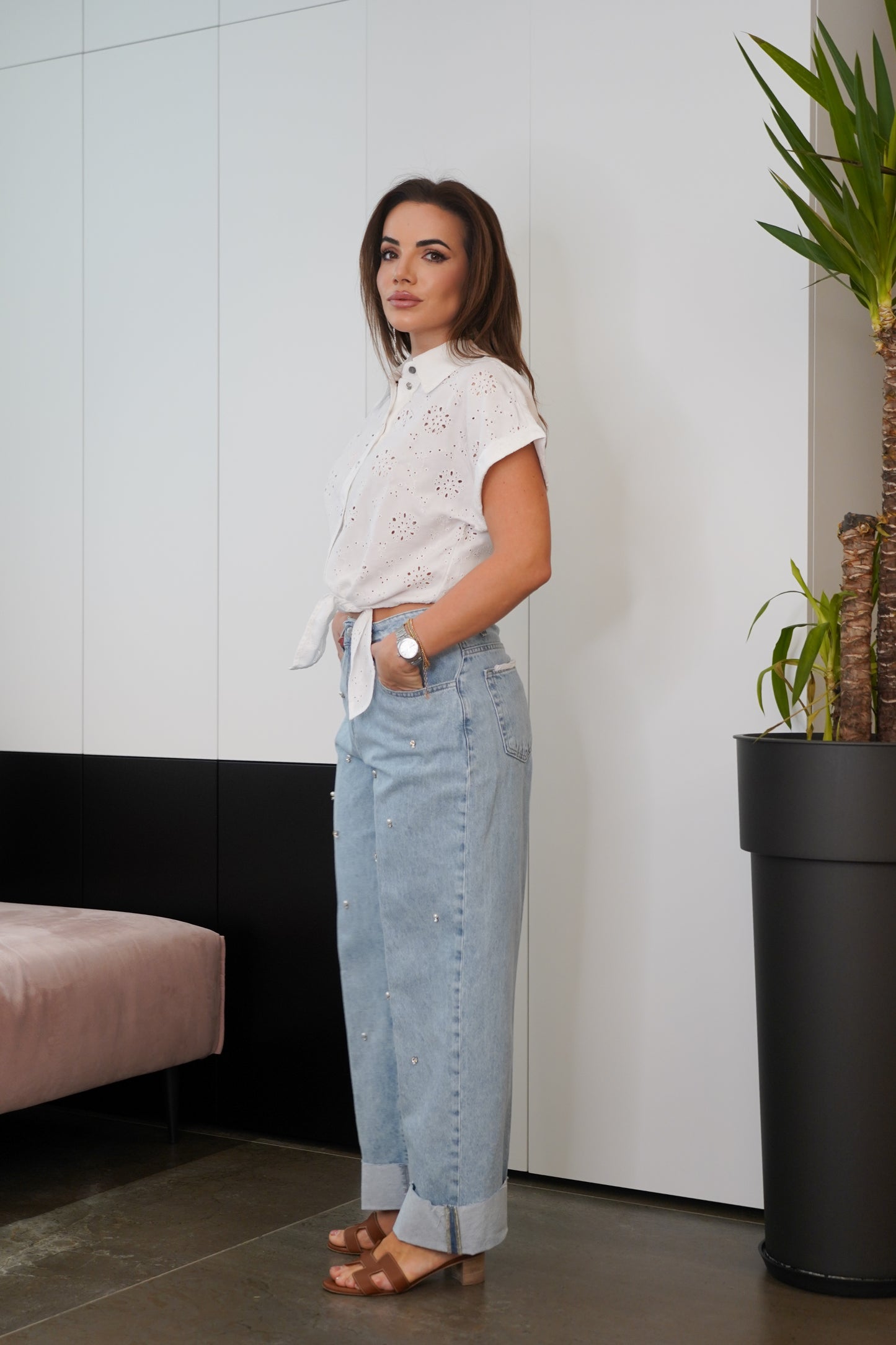 Jeans con perline Haveone