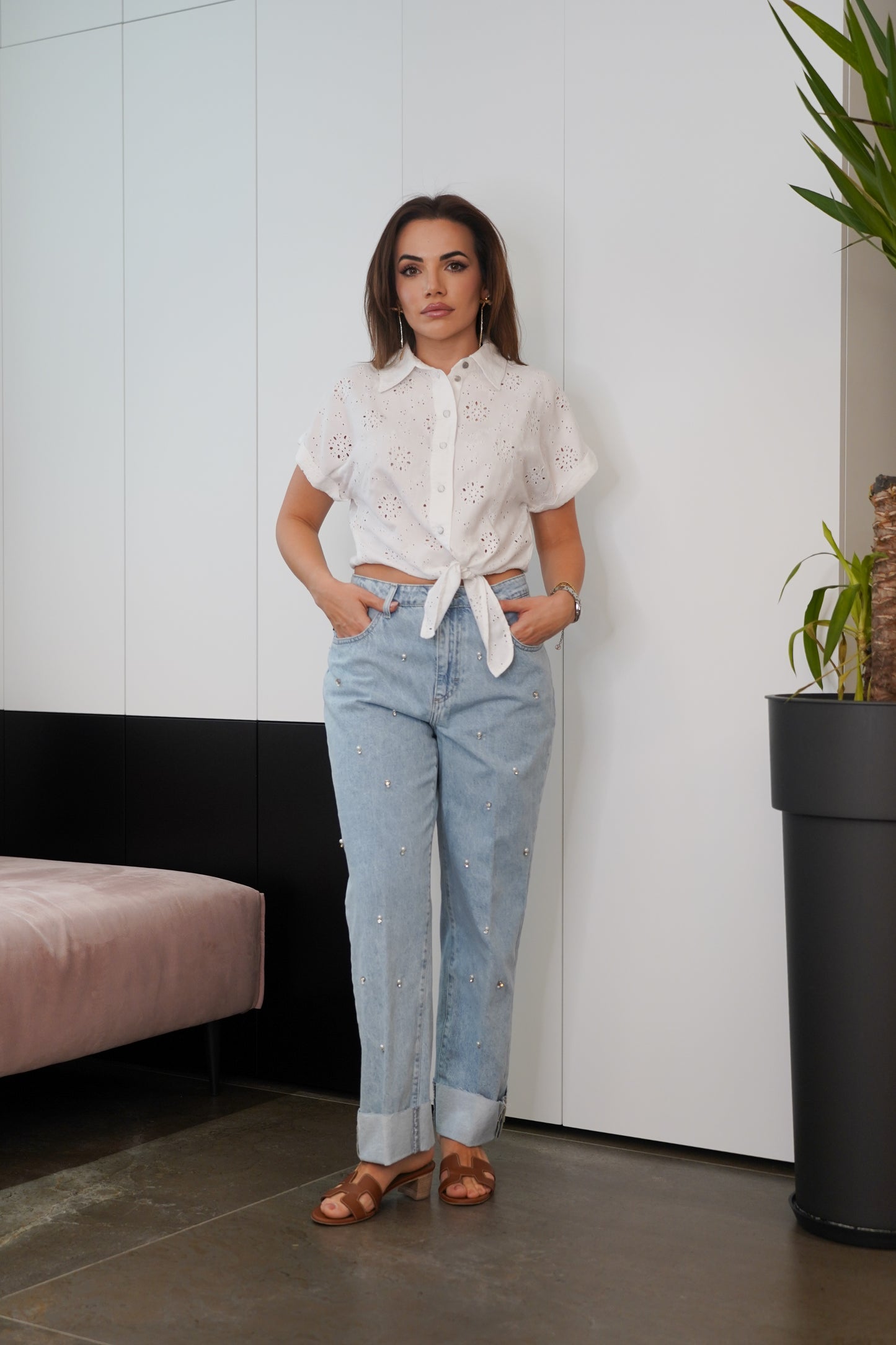 Jeans con perline Haveone