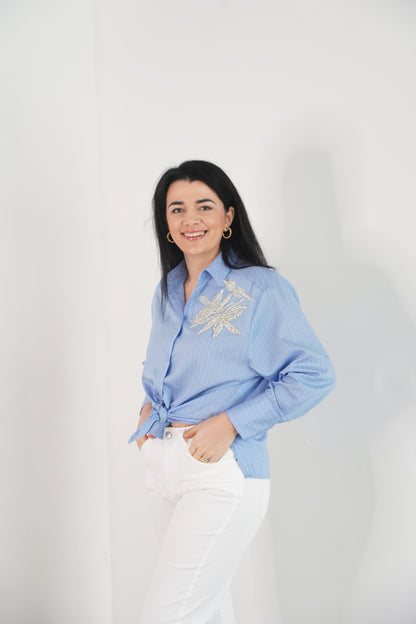 Camicia con cristalli