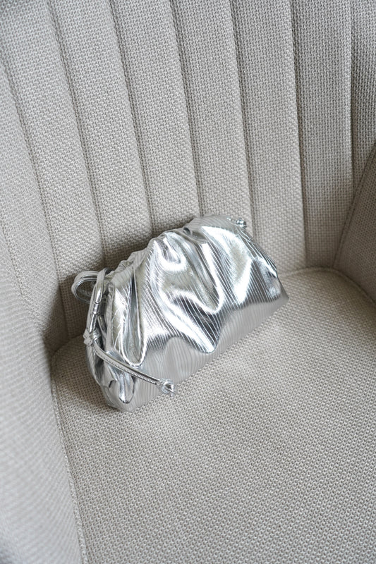 Borsa silver in similpellle