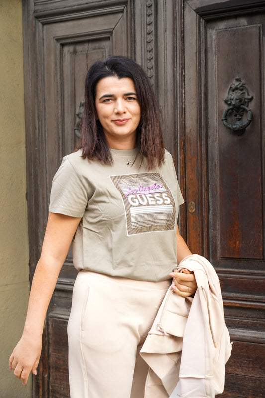 T-shirt boxy logo VERDE