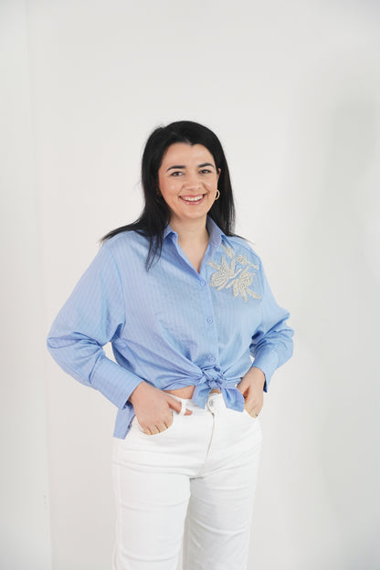 Camicia con cristalli